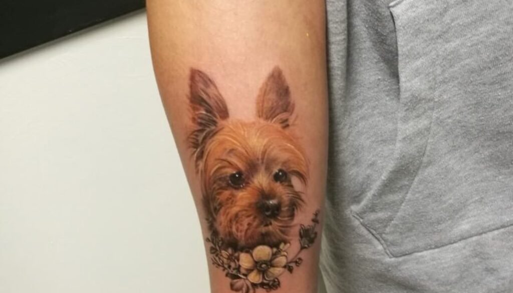 Tatuaje retrato de perro mascota