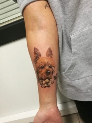 Tatuaje retrato de perro mascota