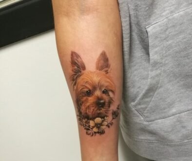 Tatuaje retrato de perro mascota