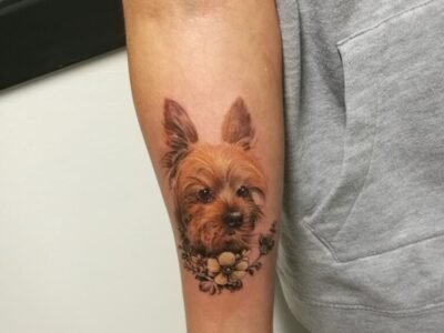 Tatuaje retrato de perro mascota