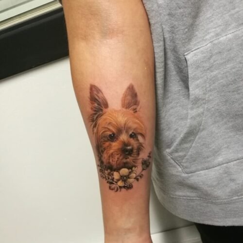 Tatuaje retrato de perro mascota